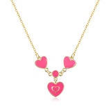 Heart Necklace Ink Charm Choker Rose Pendant Colorful Valentine