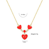 Heart Necklace Ink Charm Choker Rose Pendant Colorful Valentine