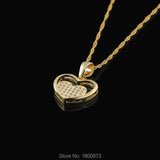 Arabic Charm Heart Pendant Necklace Rhinestone Jewelry Lady Women Gift