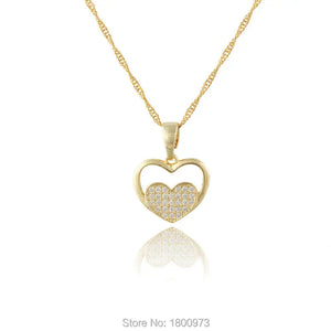 Arabic Charm Heart Pendant Necklace Rhinestone Jewelry Lady Women Gift