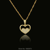 Arabic Charm Heart Pendant Necklace Rhinestone Jewelry Lady Women Gift