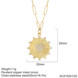 Heart Romantic Love Necklace for Women Stainless Steel Chains Pendant