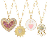 Heart Romantic Love Necklace for Women Stainless Steel Chains Pendant
