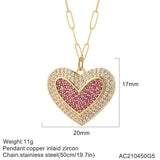 Heart Romantic Love Necklace for Women Stainless Steel Chains Pendant