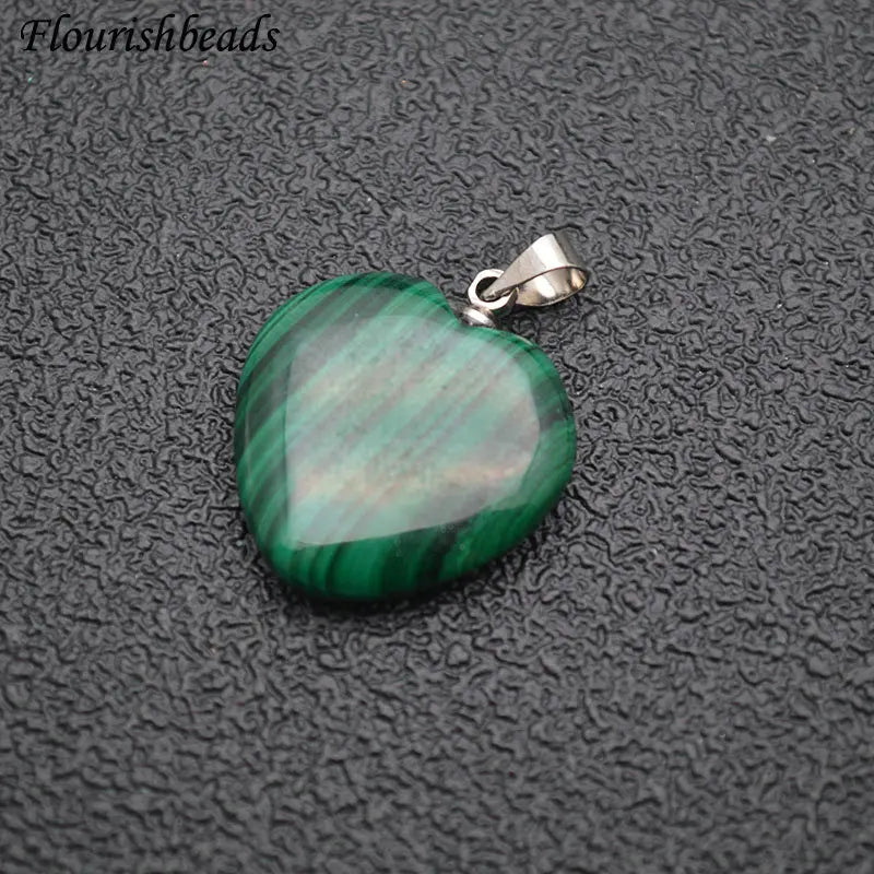 Malachite Metal Clasps Pendant Gemstone Fine Jewelry Necklace DIY Supplies