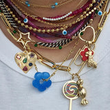 Bohemian Heart Star Bee Necklace Moon Sun Pendant Letter Collar Long Chain