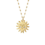 Bohemian Heart Star Bee Necklace Moon Sun Pendant Letter Collar Long Chain