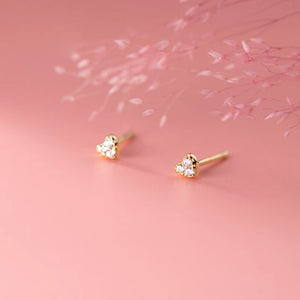 925 Silver Heart Stud Earrings|Women's Jewelry
