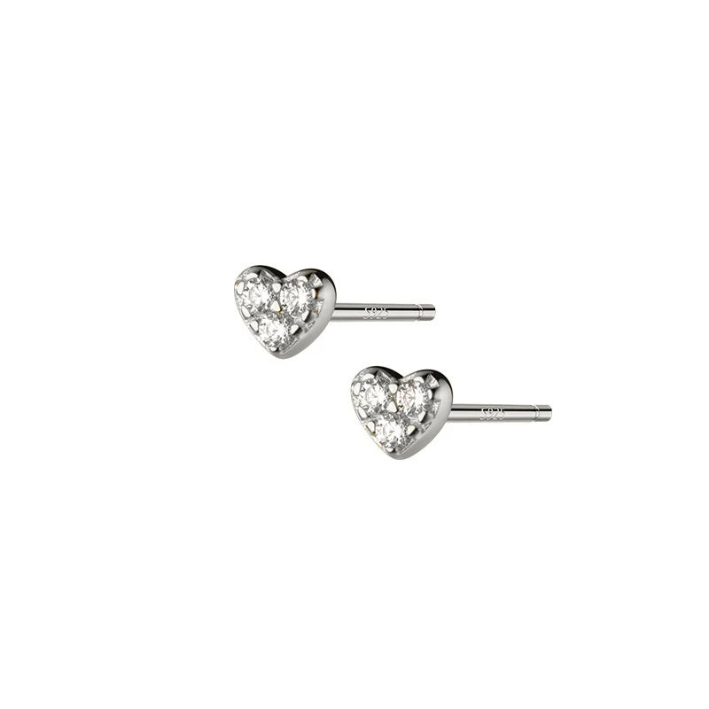 925 Silver Heart Stud Earrings|Women's Jewelry
