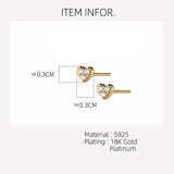 925 Silver Heart Stud Earrings|Women's Jewelry