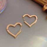 Heart Stud Earrings for Teens Modern Women's Piercing Ear Earrings Pair