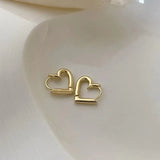 Heart Stud Earrings for Teens Modern Women's Piercing Ear Earrings Pair