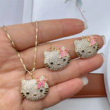 Hellokitty Necklace Female Sense Light Clavicle Chain Ornaments Pendant