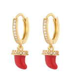 Enamel Ice Cream Hoop Earrings Women Dangle Charm Ear Rings