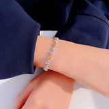 Multicolor Crystal Shining Chain Bracelet for Women