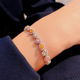 Multicolor Crystal Shining Chain Bracelet for Women