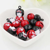 Japanese Doll Enamel Girl Craft Jingle Bells Charms Party Necklace