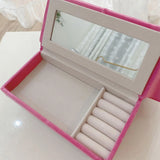 Pink Chaise Shape Jewelry Box Earrings Organizer