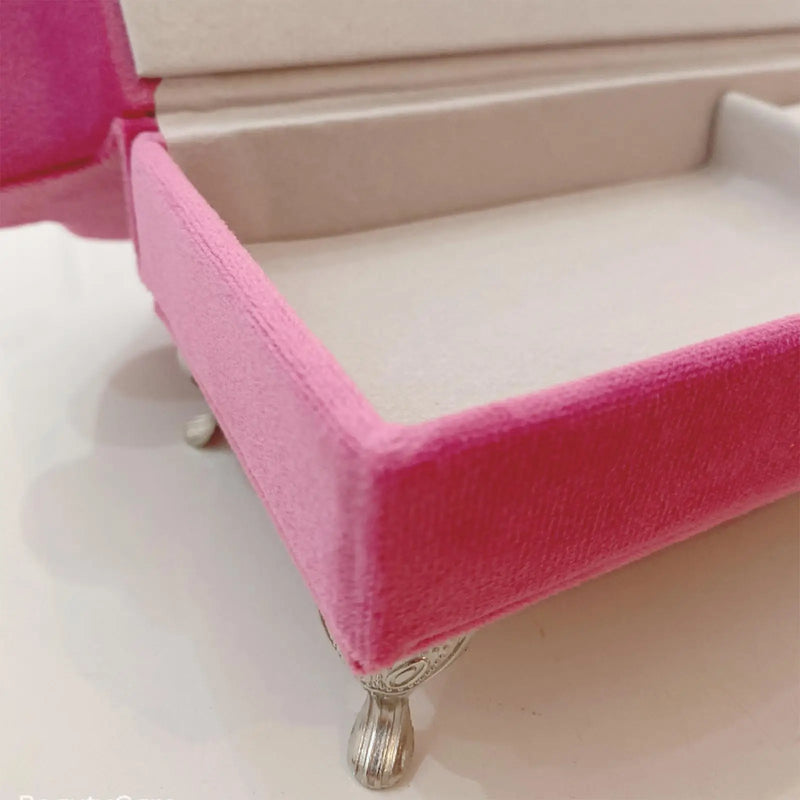 Pink Chaise Shape Jewelry Box Earrings Organizer