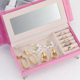 Pink Chaise Shape Jewelry Box Earrings Organizer