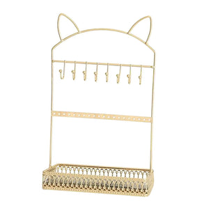 Jewelry Display Stand w/ 8 Hooks - Multipurpose Necklace Earring Rings
