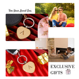 Engraved Wood Keychain Single Letter Keyring Gift Jewelry Key Chain