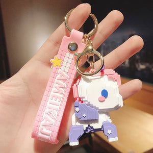 Unicorn Pixel Block Keychain Decoration Pendant Gift