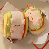 Plush Biscuit Doll Keychains With Storage Bag Taiyaki Keychain