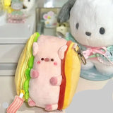 Plush Biscuit Doll Keychains With Storage Bag Taiyaki Keychain