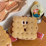 Plush Biscuit Doll Keychains With Storage Bag Taiyaki Keychain
