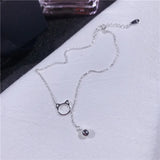 925 Silver Kitten Anklet for Women - Cute Cat Design Jewelry