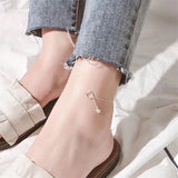 925 Silver Kitten Anklet for Women - Cute Cat Design Jewelry