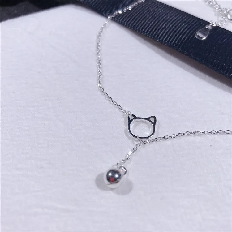 925 Silver Kitten Anklet for Women - Cute Cat Design Jewelry