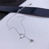925 Silver Kitten Anklet for Women - Cute Cat Design Jewelry
