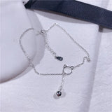 925 Silver Kitten Anklet for Women - Cute Cat Design Jewelry