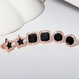 Heart Bling Zircon Stone Rose Stud Earrings for Women
