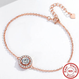 Lab Diamond Bracelet 925 Sterling Silver Chain Bangle For Women