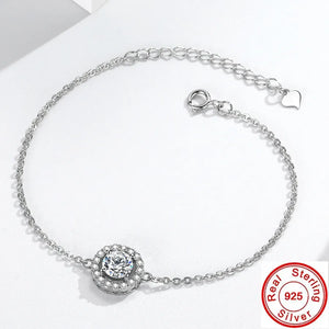 Lab Diamond Bracelet 925 Sterling Silver Chain Bangle For Women