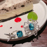 Ladies Bird Open Ring Silver Dark Zircon Crystal Rings for Women