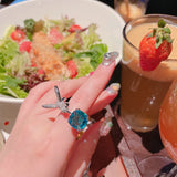 Ladies Bird Open Ring Silver Dark Zircon Crystal Rings for Women