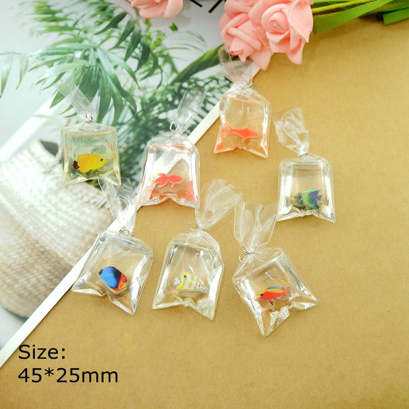 Landscape Fish Charms for Earrings Bracelets DIY Pendants