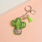 Lion Keychain Leather Tassel Metal Crystal Key Chain Charm Bag Auto Pendant
