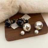 Little Bee Earrings Vintage Golden Pearl Earring Little Bee Jewelry