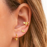 Bee Stud Earrings 925 Sterling Silver Ear Needle Women Animal Jewelry