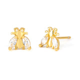 Bee Stud Earrings 925 Sterling Silver Ear Needle Women Animal Jewelry
