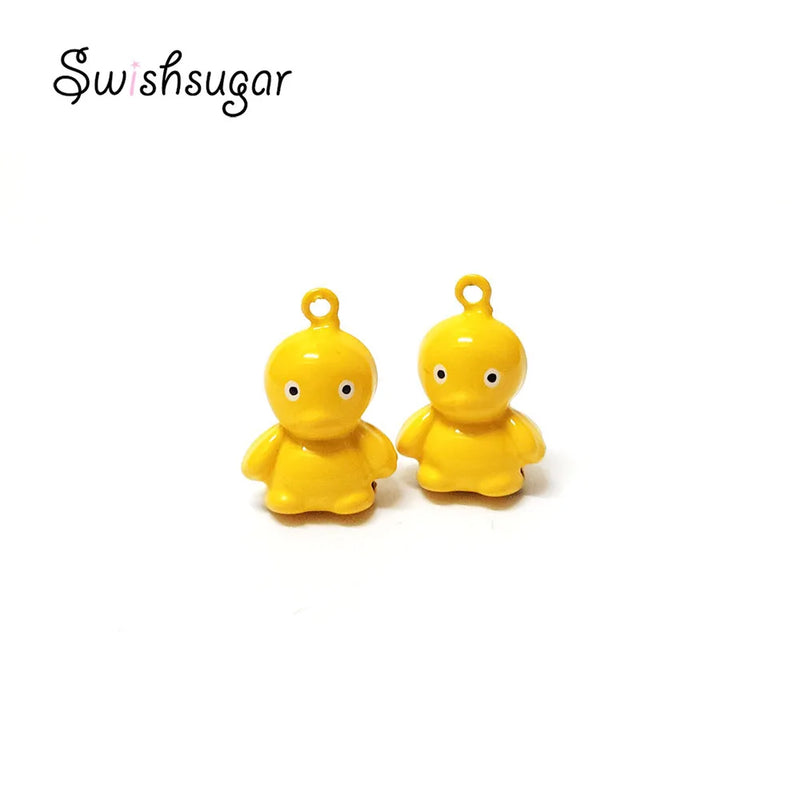 Duck Jingle Bells Pendant Bracelet Necklace Charms