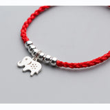 Little Elephant 925 Silver Bracelet Red String Charm Bracelet
