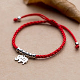 Little Elephant 925 Silver Bracelet Red String Charm Bracelet