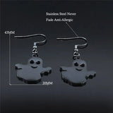Little Ghost Metal Dangle Earrings Stainless Steel Drop Earrings