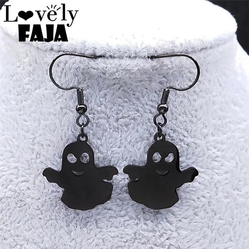 Little Ghost Metal Dangle Earrings Stainless Steel Drop Earrings